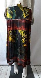 Rare Jean Paul Gaultier Fuzzi Skirt Waterfall prnt